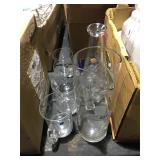 Glass Pitcher, Glasses, Bottle