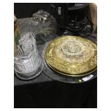 Glass & Ceramic Platters, Bowls, Covered Jar
