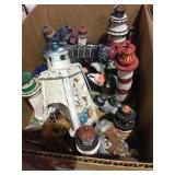 Box of Light Houses, Sea Side Figurines
