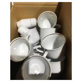 Box of Ceramic Cups, Plates, Dishes