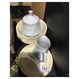 Corelle Plates, Bowls, Ceramic Cream & Sugar
