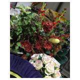 3 Faux Flowering Plants