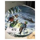 Three Knowles china company plates