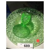 3 pieces green fluorescent glass