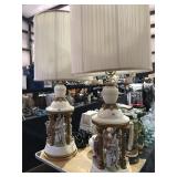 2 Beautiful Intricate Roman Motif Lamps