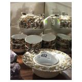Japan Tea Set w/ Pot, 6 Cups, & Flower Bowl