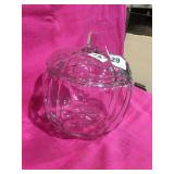 Clear Glass Pumpkin Covered Jar