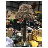 Metal Lamp w/ Feather Shade