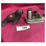 Seal Figurine & Thermometer