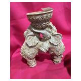 2 Elephants Holding Dish