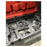 Large Red Tool Box w/ Shelves & Tie Downs for Tool