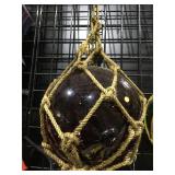 Purple Glass Ball in Netting - Glass Float