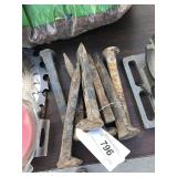 Vintage railroad spikes