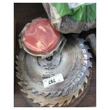 Five table saw blades