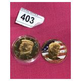 Colorized 2020 Trump Challenge Token + 1 other