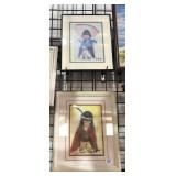 4 Framed Little Indian pictures