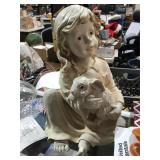 Garden Statue  Girl and her Bunny