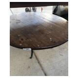 Round wooden coffee table