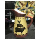 Farmyard motif water pitcher