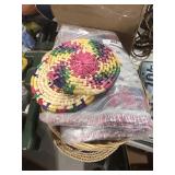 Small table wicker baskets and pots  trivets