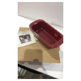 Longaberger small loaf dish Ceamic paprika w/ box
