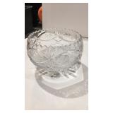 Crystal Etched Vase Art Glass