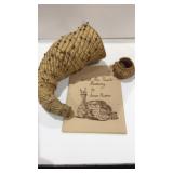 Coiled Pineneedle basket and book