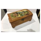 Wood chest W/designs