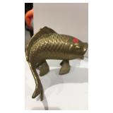 2 Brass coi fish statues