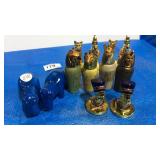 10 Egyptian Miniatures & 2 Blue Hippo