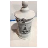 Milk Glass Apothecary Style Covered Jar