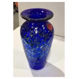 Art glass cobalt blue vase