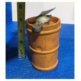 Metal Ice Cream Churn Bank  4 1/4" Tall