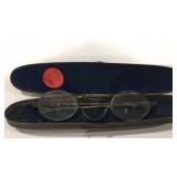 Silver war era glasses w/ metal case