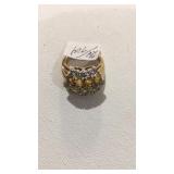 Vermeil Sterling Ring W/ Stones  sz 7