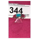 Sterling ring w/ Blue Stone sz 8