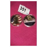 2 -2020 CIC Trump Challenge 24k Gold Plated Tokens