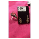 Leopard Stretchy Ring & Stud Earrings