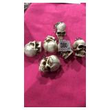 6 Skull Key Rings - Halloween Favors