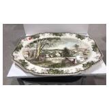 Vtg Johnson brother friendly village XL platter