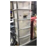5 Drawer Plastic Storage Unit w/ Wheels