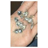 Lot of Silver Toned Small Shell Pendants