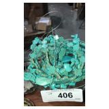 Dish w/ Strings of Blue Stone Beads -Mixed Shapes