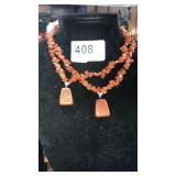 2 Gold Stone Necklaces