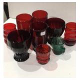 Ruby Red Vintage Glasses & 2 Vintage Tooth Pick