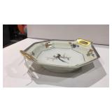 Vintage Limoges bird dish Chambord  with gold trim