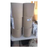 6 rolls of hard wound brown hand towels
