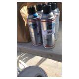 7 cans of spray on blue paint