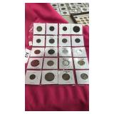 Sheet of foreign coins