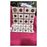 Sheet of foreign coins